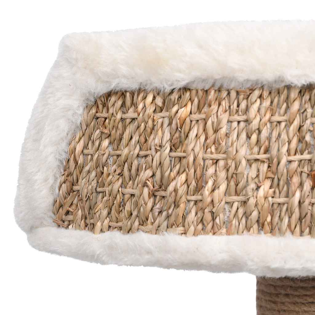 Glamorous Pups : vidaXL Cat Tree Beige Flakeboard, Seagrass, Plush, Jute Compact