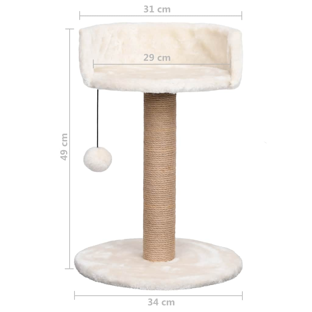Glamorous Pups : vidaXL Cat Tree Beige Flakeboard, Seagrass, Plush, Jute Compact