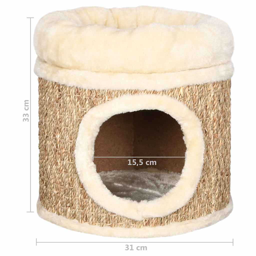 Glamorous Pups : vidaXL Cat House Beige Flakeboard, Seagrass, Plush Small Nice Design