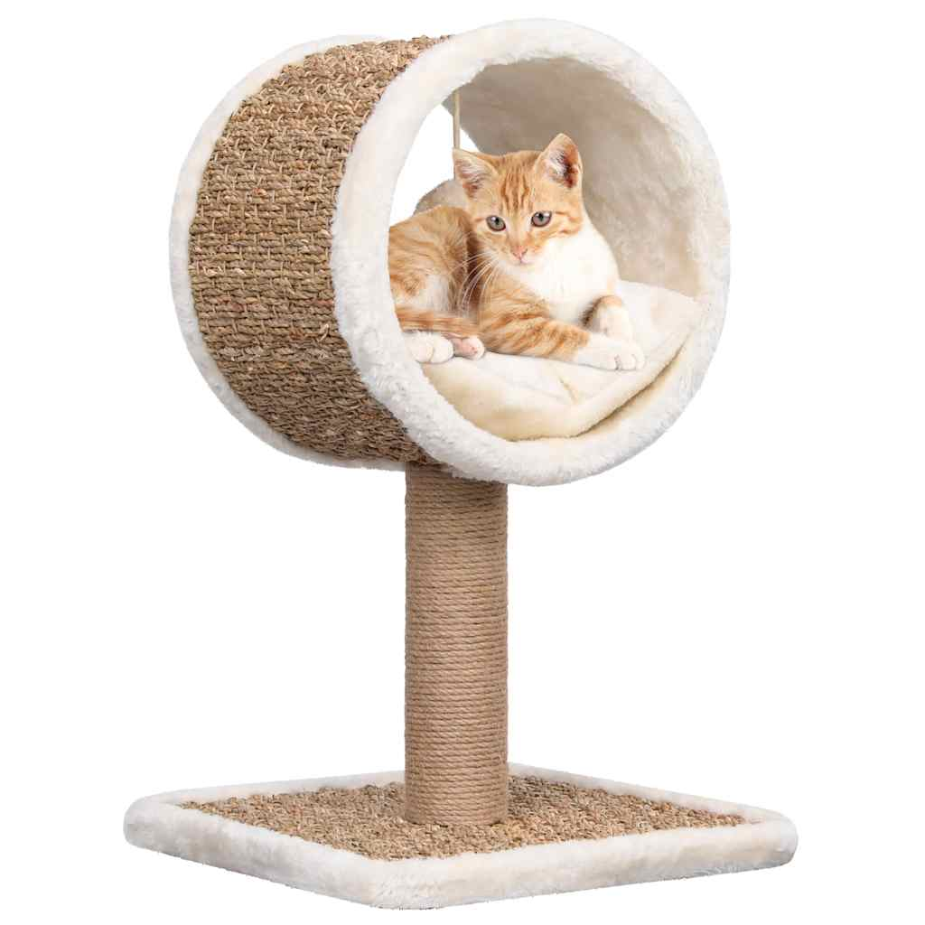 Glamorous Pups : vidaXL Cat Tree Beige Flakeboard Small Stylish Design Cat Tree Round
