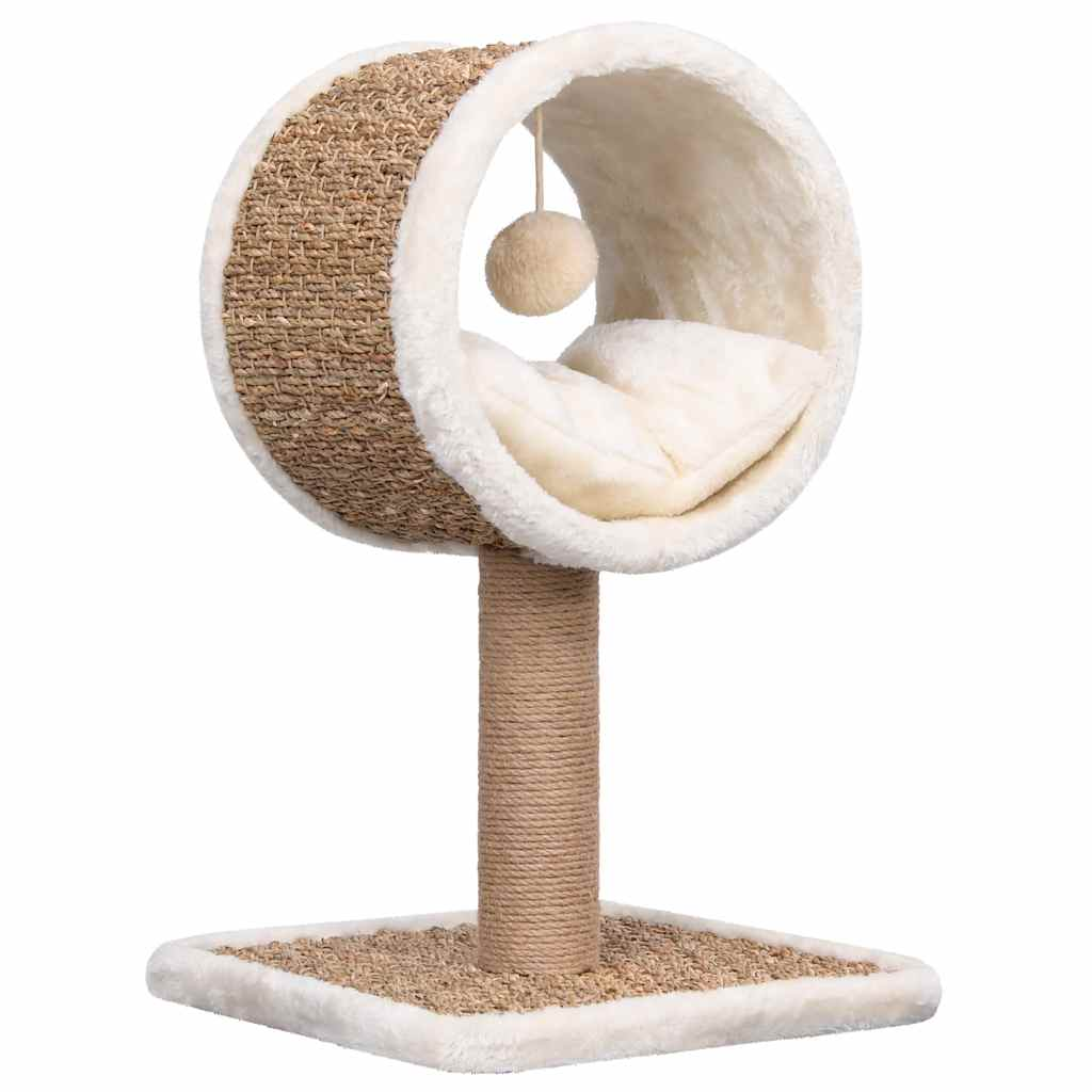 Glamorous Pups : vidaXL Cat Tree Beige Flakeboard Small Stylish Design Cat Tree Round