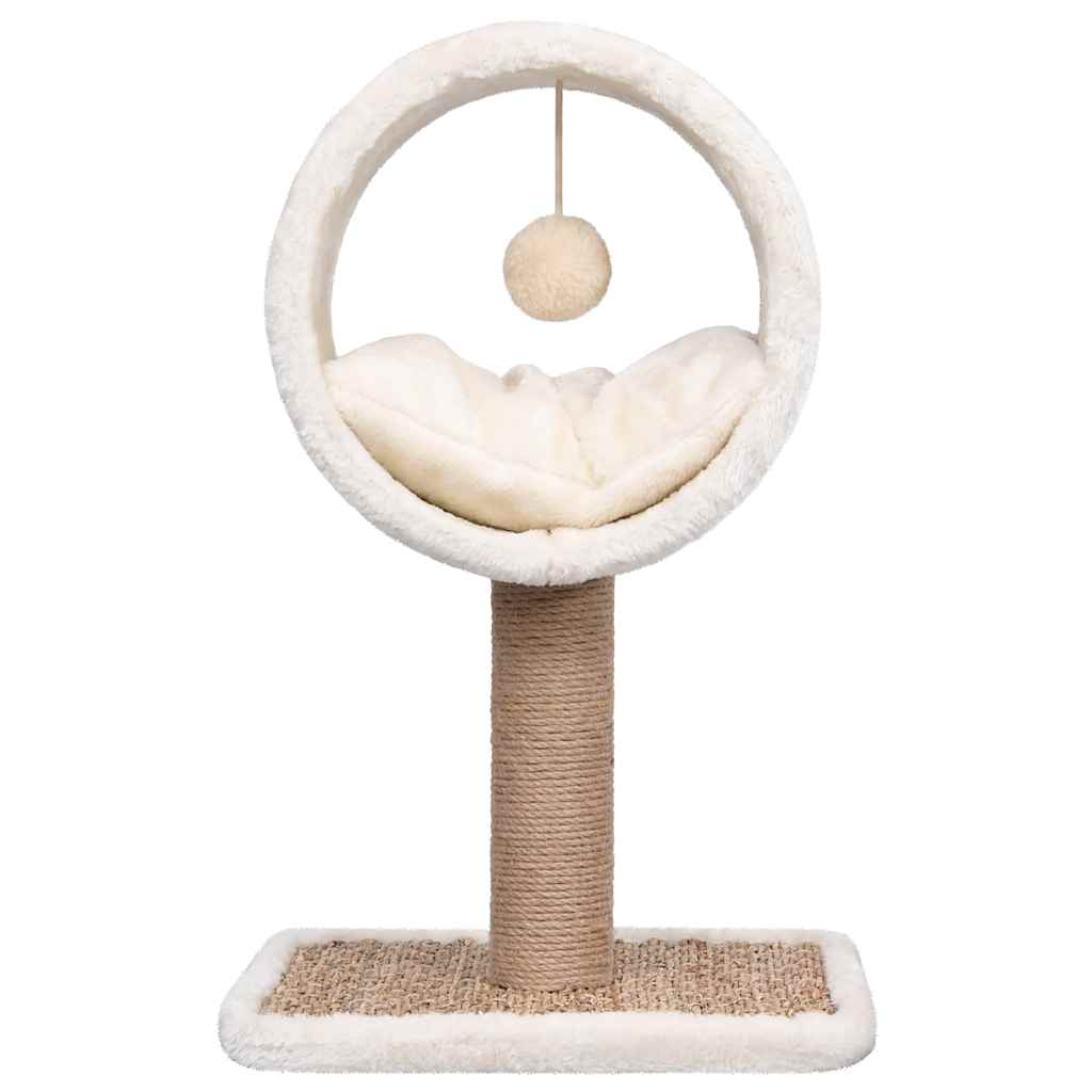 Glamorous Pups : vidaXL Cat Tree Beige Flakeboard Small Stylish Design Cat Tree Round