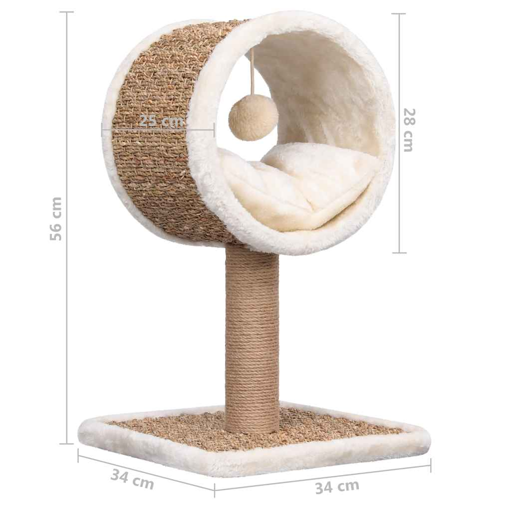 Glamorous Pups : vidaXL Cat Tree Beige Flakeboard Small Stylish Design Cat Tree Round