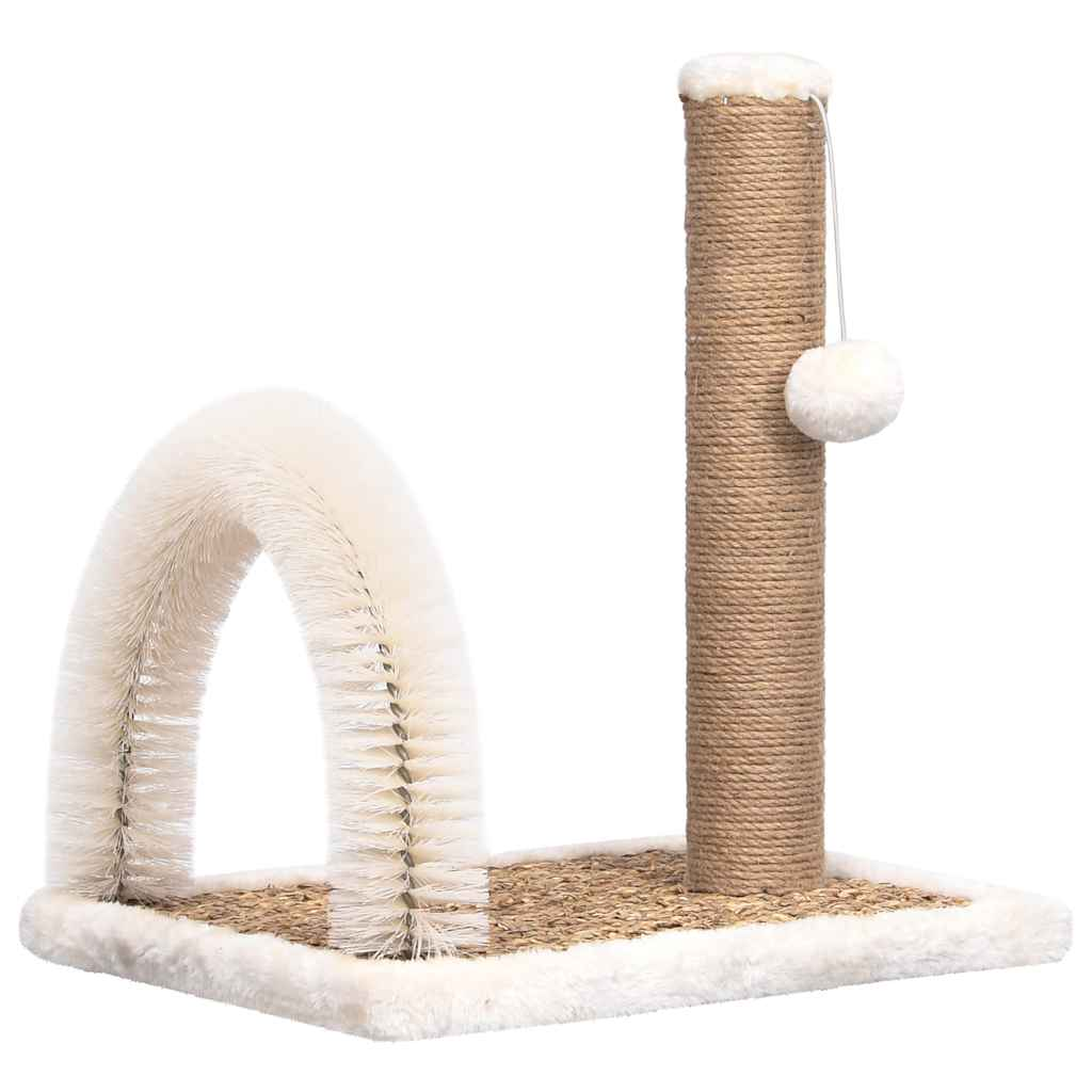 Glamorous Pups : vidaXL Cat Tree Brown and white Flakeboard, flush, seagrass Compact