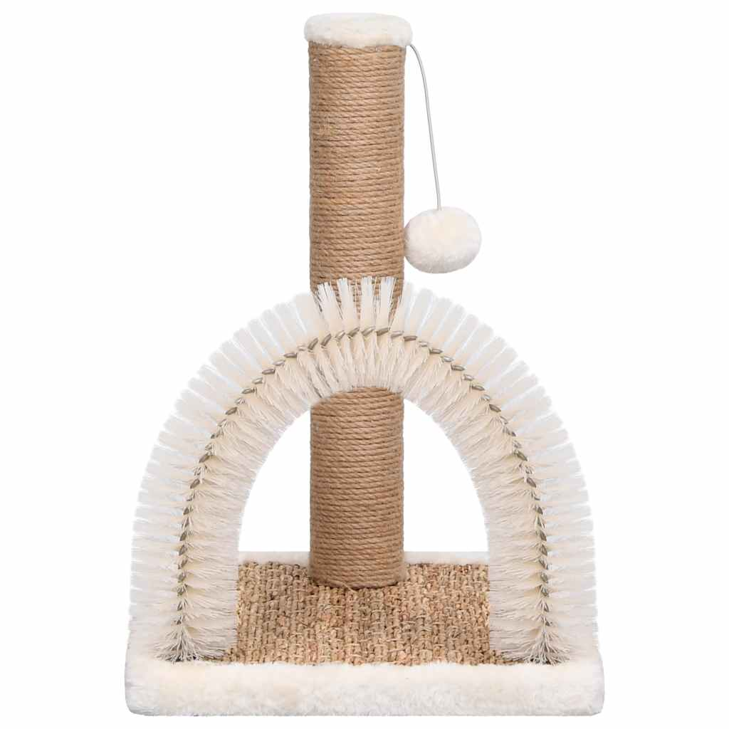 Glamorous Pups : vidaXL Cat Tree Brown and white Flakeboard, flush, seagrass Compact
