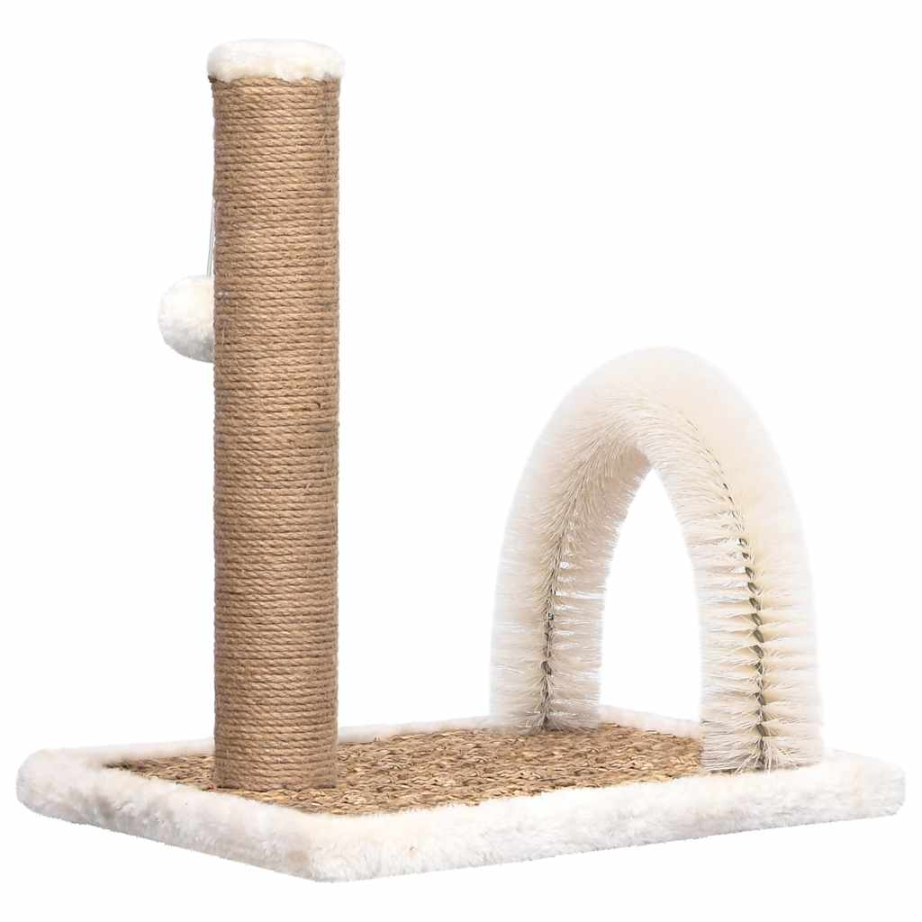 Glamorous Pups : vidaXL Cat Tree Brown and white Flakeboard, flush, seagrass Compact