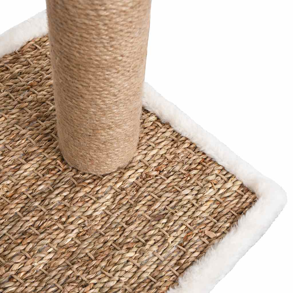 Glamorous Pups : vidaXL Cat Tree Brown and white Flakeboard, flush, seagrass Compact