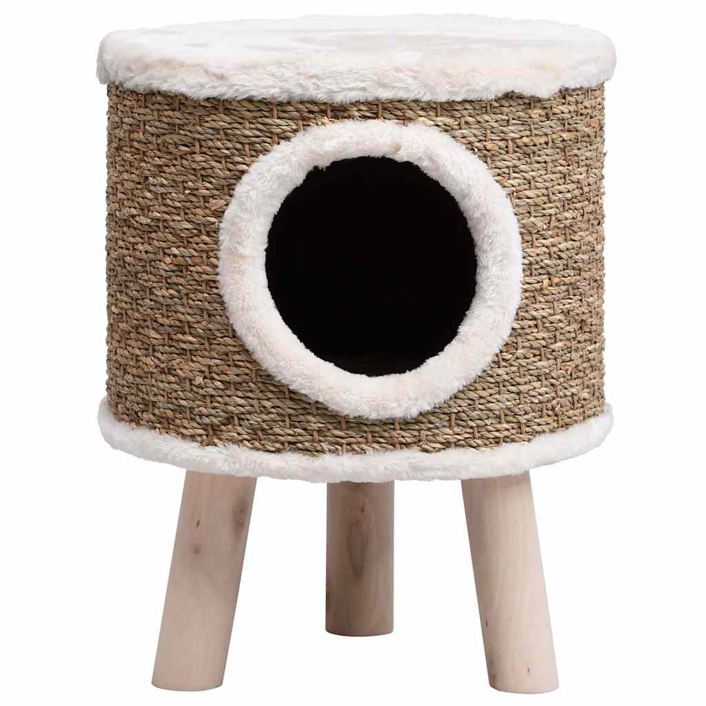 Glamorous Pups : vidaXL Cat House Brown Seagrass, Flakeboard, Plush Durable Cat House