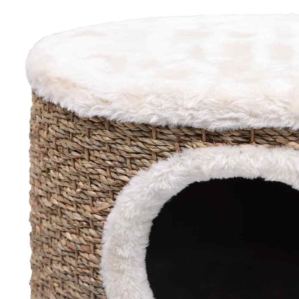 Glamorous Pups : vidaXL Cat House Brown Seagrass, Flakeboard, Plush Durable Cat House