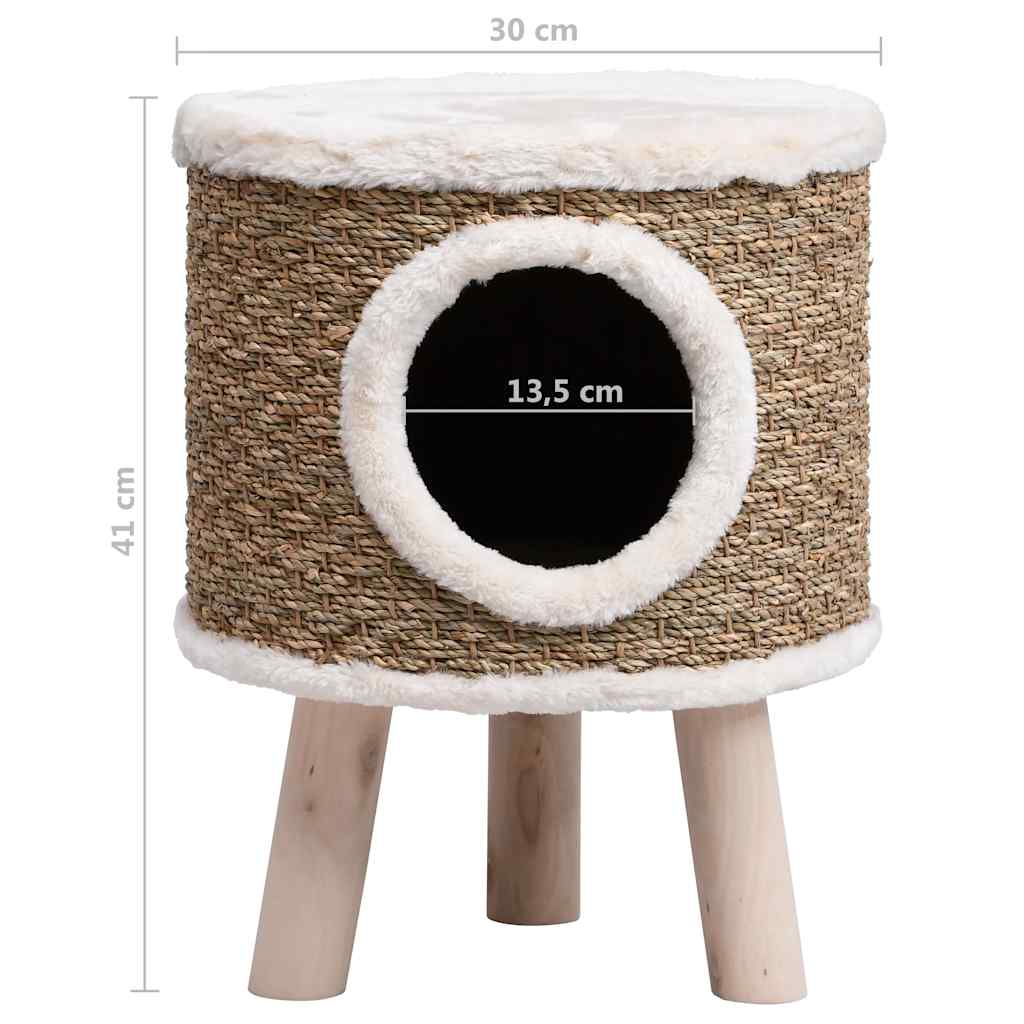 Glamorous Pups : vidaXL Cat House Brown Seagrass, Flakeboard, Plush Durable Cat House
