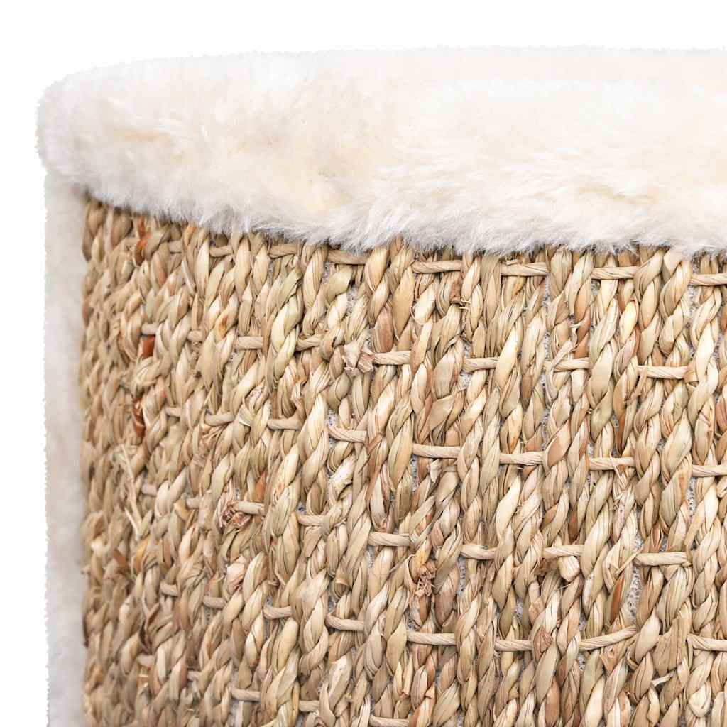 Glamorous Pups : vidaXL Cat Basket Beige Flakeboard, plush, seagrass 14.2 in diameter