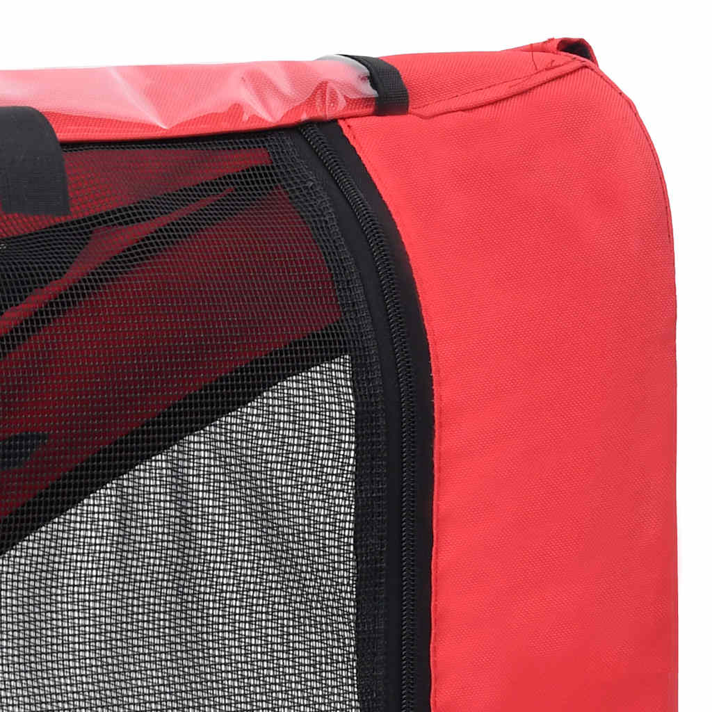 Glamorous Pups : vidaXL Pet Bike Trailer Red Oxford Fabric Medium Foldable