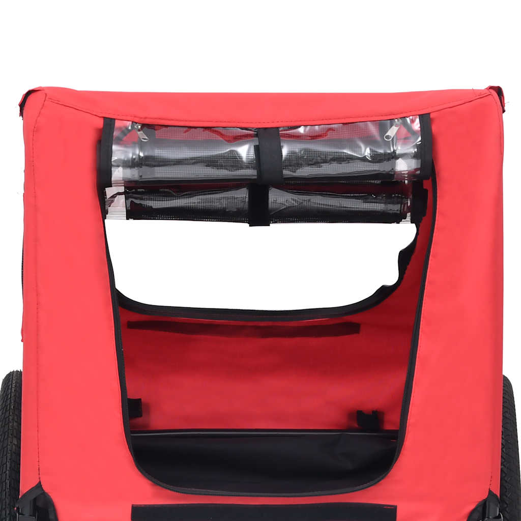 Glamorous Pups : vidaXL Pet Bike Trailer Red Oxford Fabric Medium Foldable