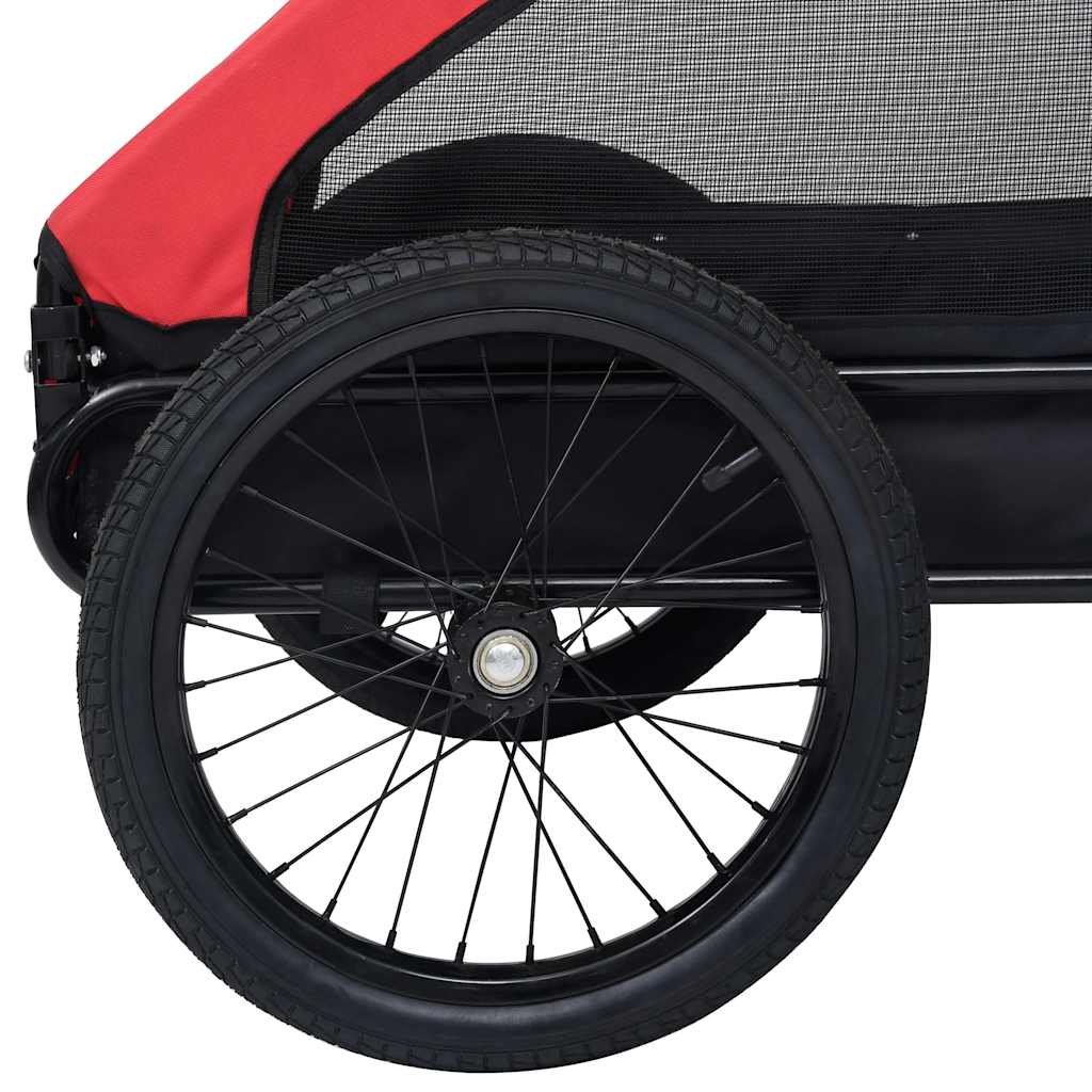 Glamorous Pups : vidaXL Pet Bike Trailer Red Oxford Fabric Medium Foldable