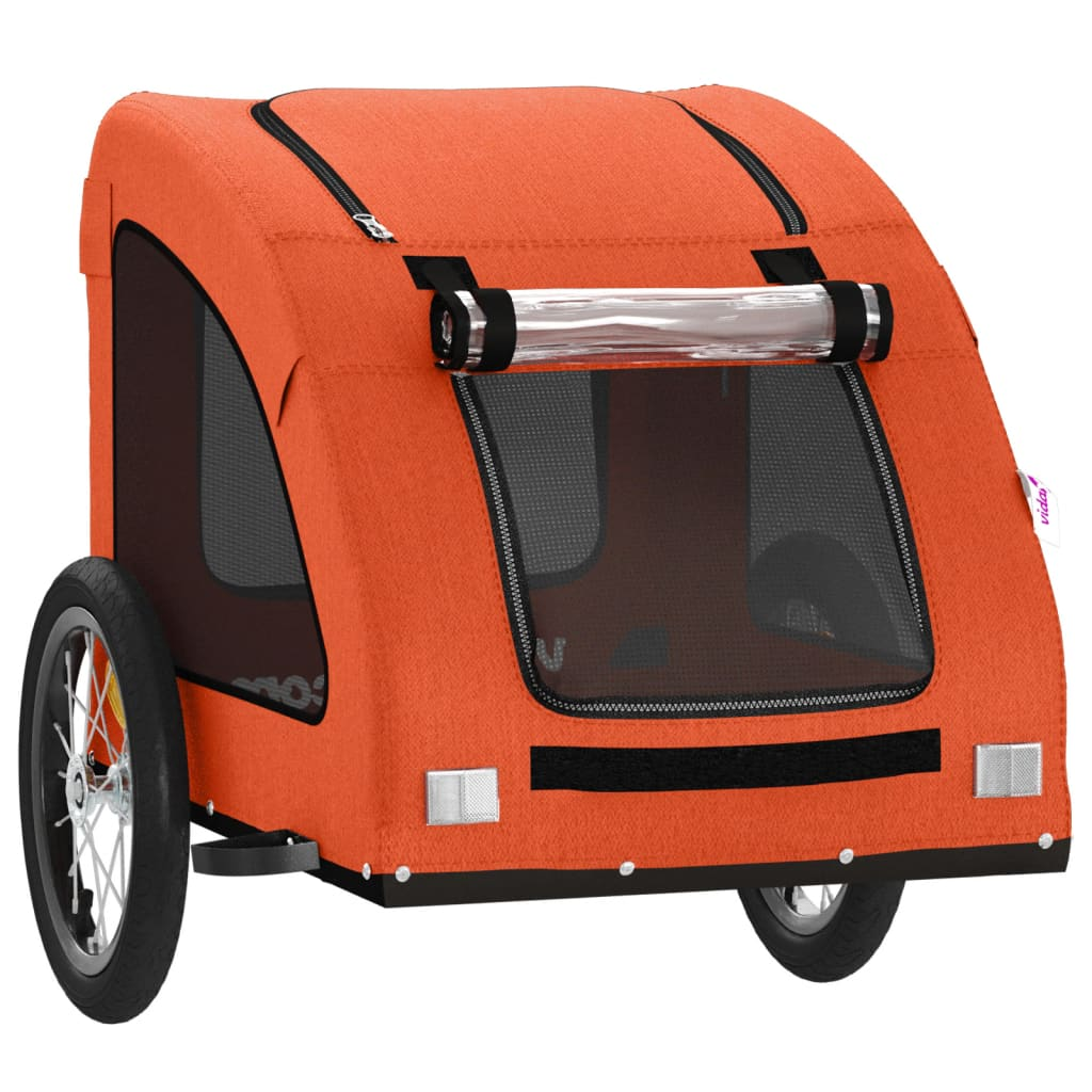 Glamorous Pups : vidaXL Pet Bike Trailer Orange Oxford fabric and Iron Medium Collapsible