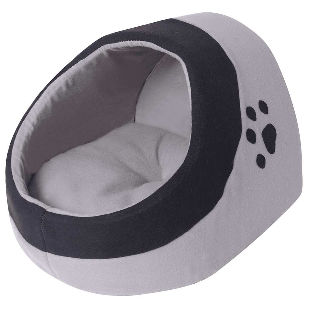Glamorous Pups : vidaXL Cat Bed Grey and Black Polyester fleece L Cat Bed Cubic