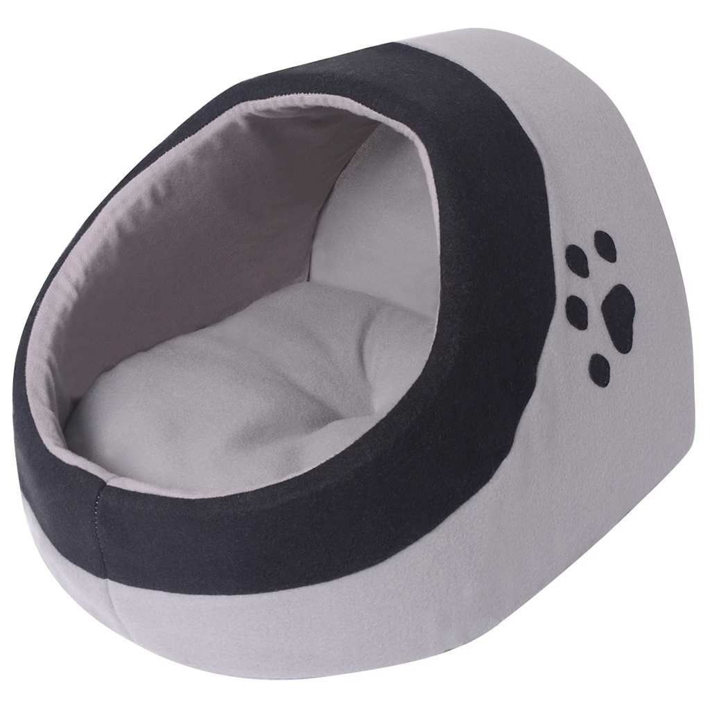 Glamorous Pups : vidaXL Cat Bed Grey and Black Polyester Fleece Medium Portable Cat Bed