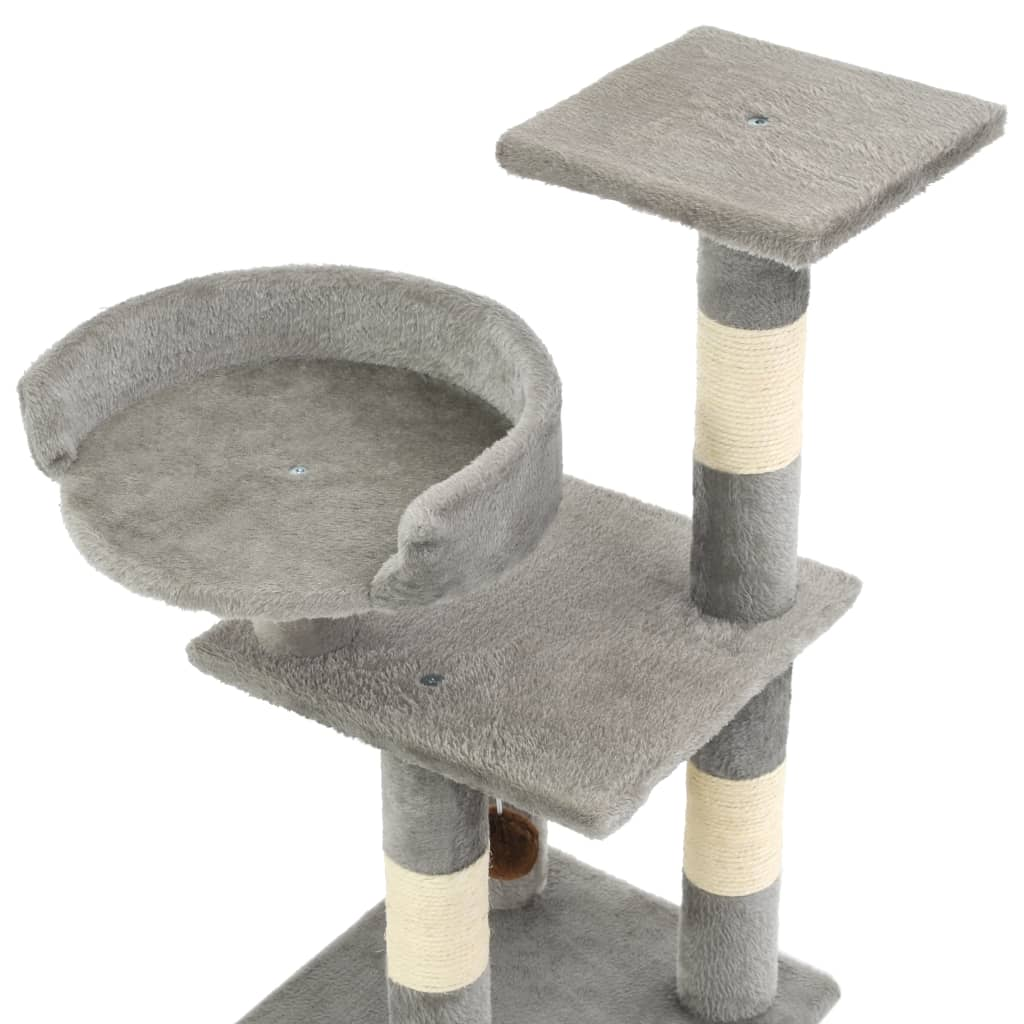 Glamorous Pups : vidaXL Cat Tree Grey Particle board, soft plush, sisal rope Medium