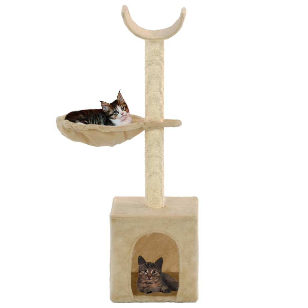 Glamorous Pups : vidaXL Cat Tree Beige Particle Board 41.3 in Durable Cat Tree