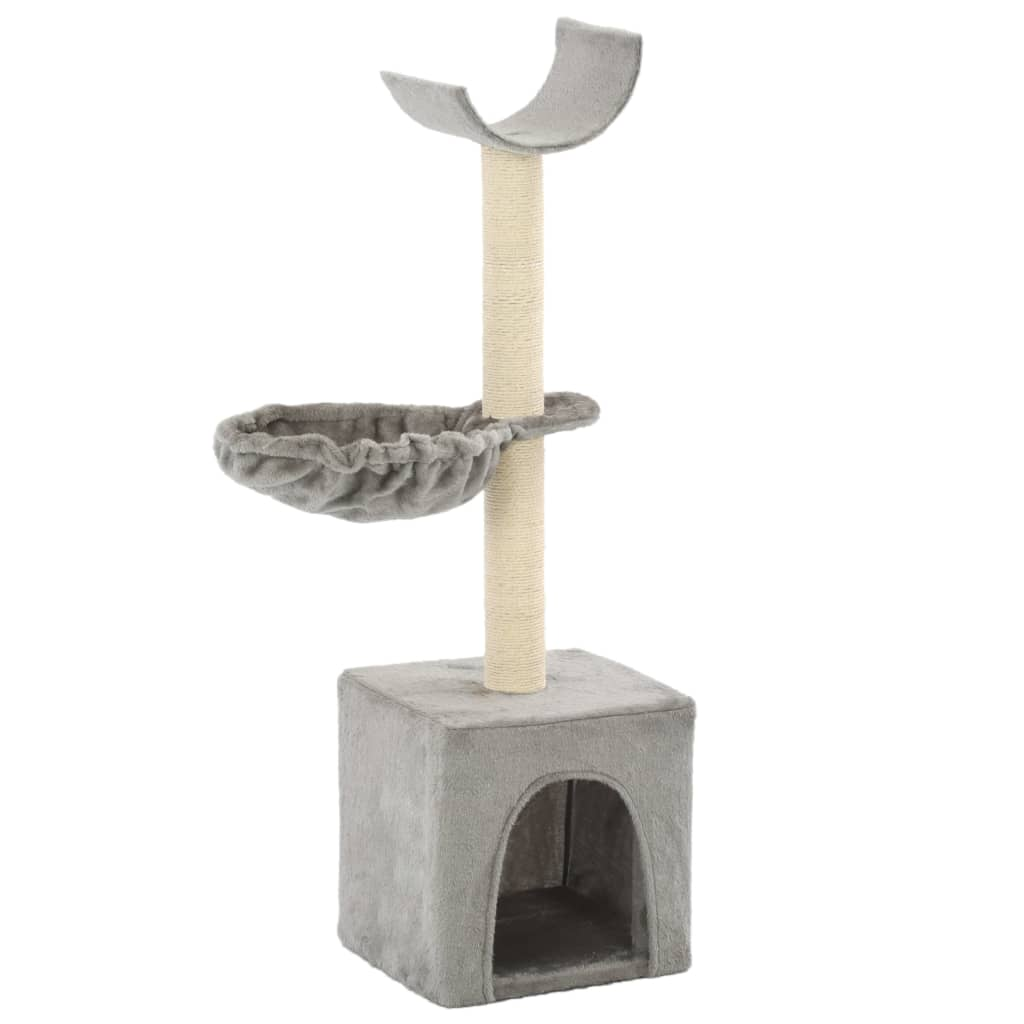 Glamorous Pups : vidaXL Cat Tree Gray Particle board frame, soft plush, sisal rope 41.3 in