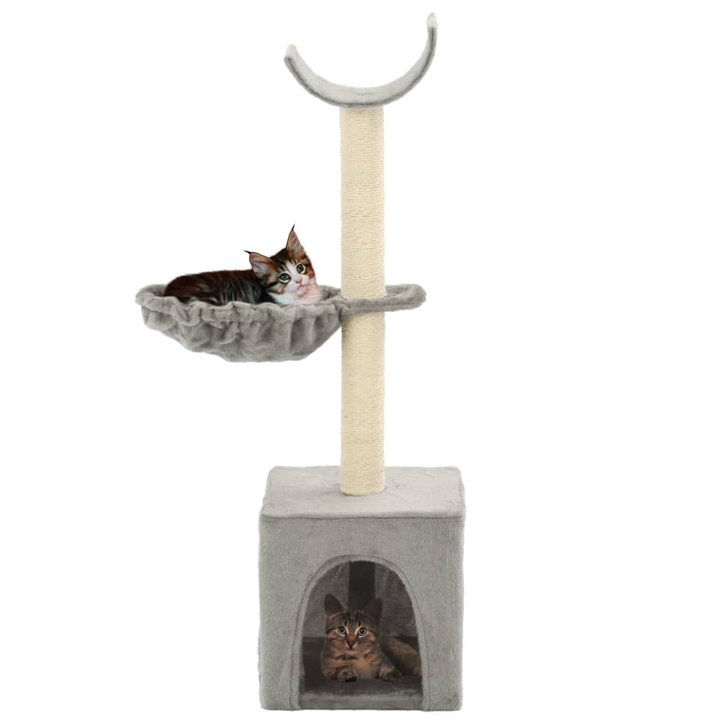 Glamorous Pups : vidaXL Cat Tree Gray Particle board frame, soft plush, sisal rope 41.3 in