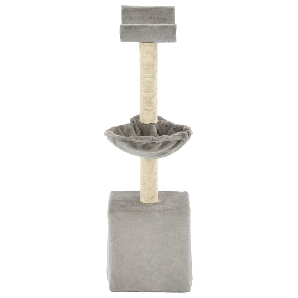 Glamorous Pups : vidaXL Cat Tree Gray Particle board frame, soft plush, sisal rope 41.3 in