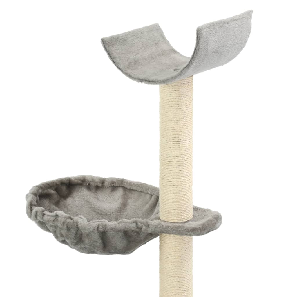 Glamorous Pups : vidaXL Cat Tree Gray Particle board frame, soft plush, sisal rope 41.3 in