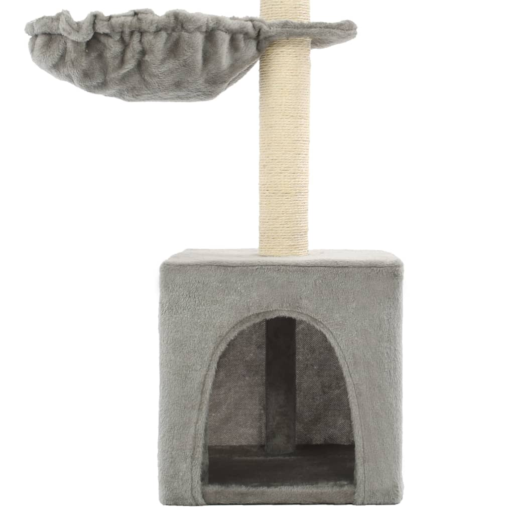Glamorous Pups : vidaXL Cat Tree Gray Particle board frame, soft plush, sisal rope 41.3 in
