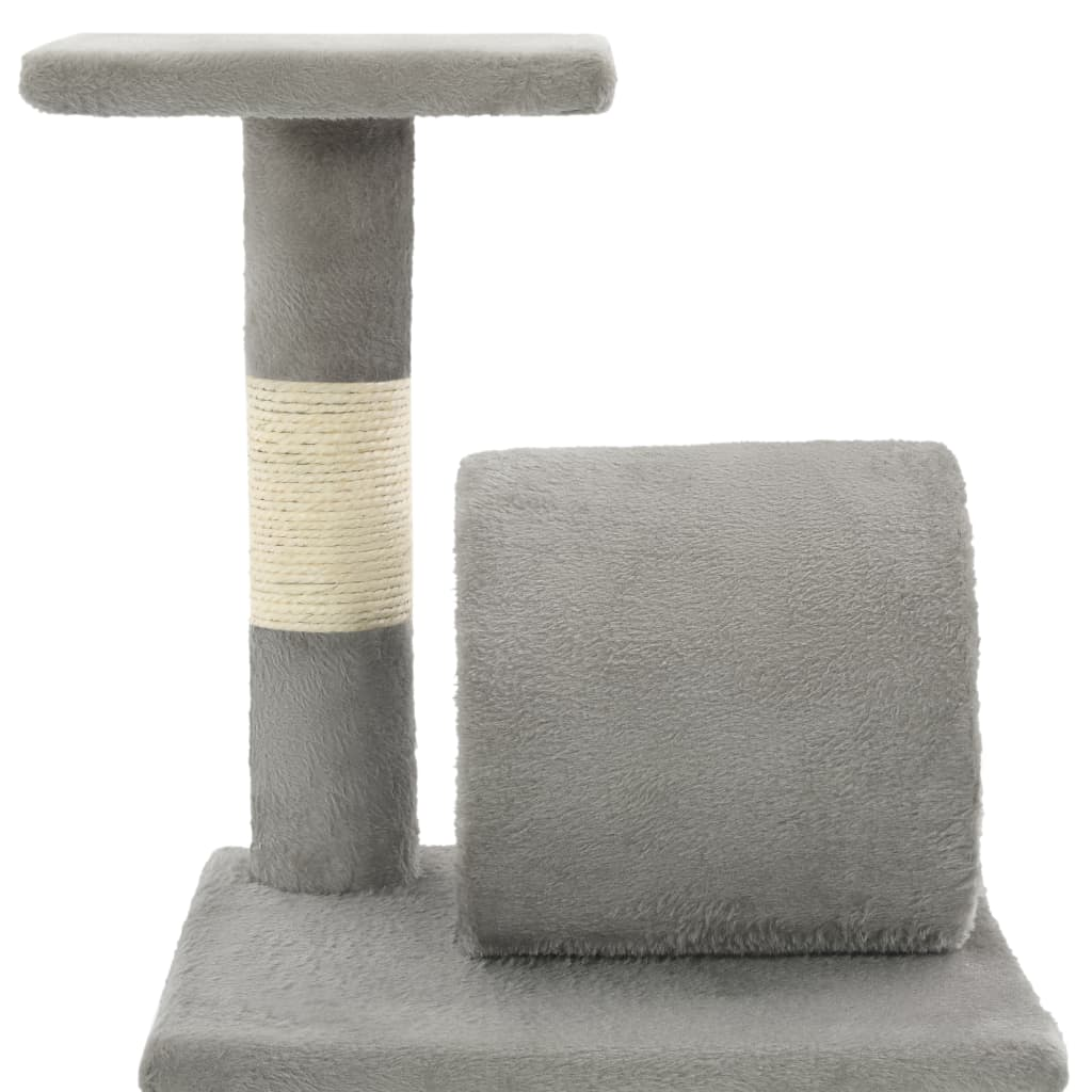 Glamorous Pups : vidaXL Cat Tree Grey Particle board, plush, sisal rope Medium Durable