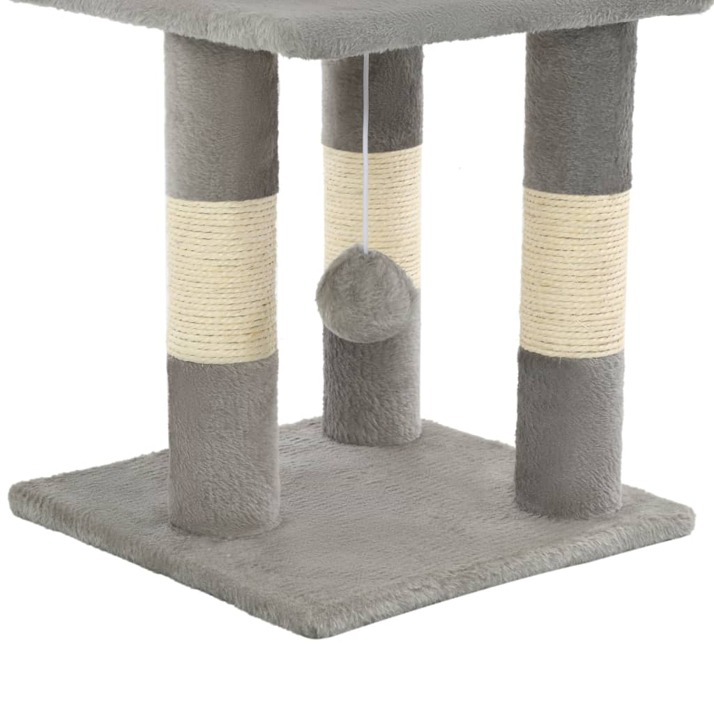 Glamorous Pups : vidaXL Cat Tree Grey Particle board, plush, sisal rope Medium Durable
