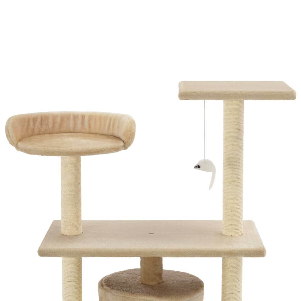 Glamorous Pups : vidaXL Cat Tree Beige Engineered wood, sisal rope, plush fabric Medium