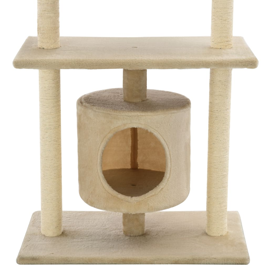 Glamorous Pups : vidaXL Cat Tree Beige Engineered wood, sisal rope, plush fabric Medium