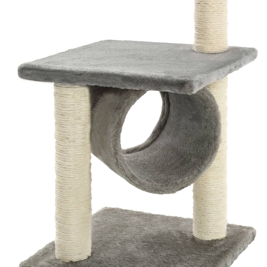 Glamorous Pups : vidaXL Cat Tree Grey Particle board, Soft plush, Sisal rope 25.6 in