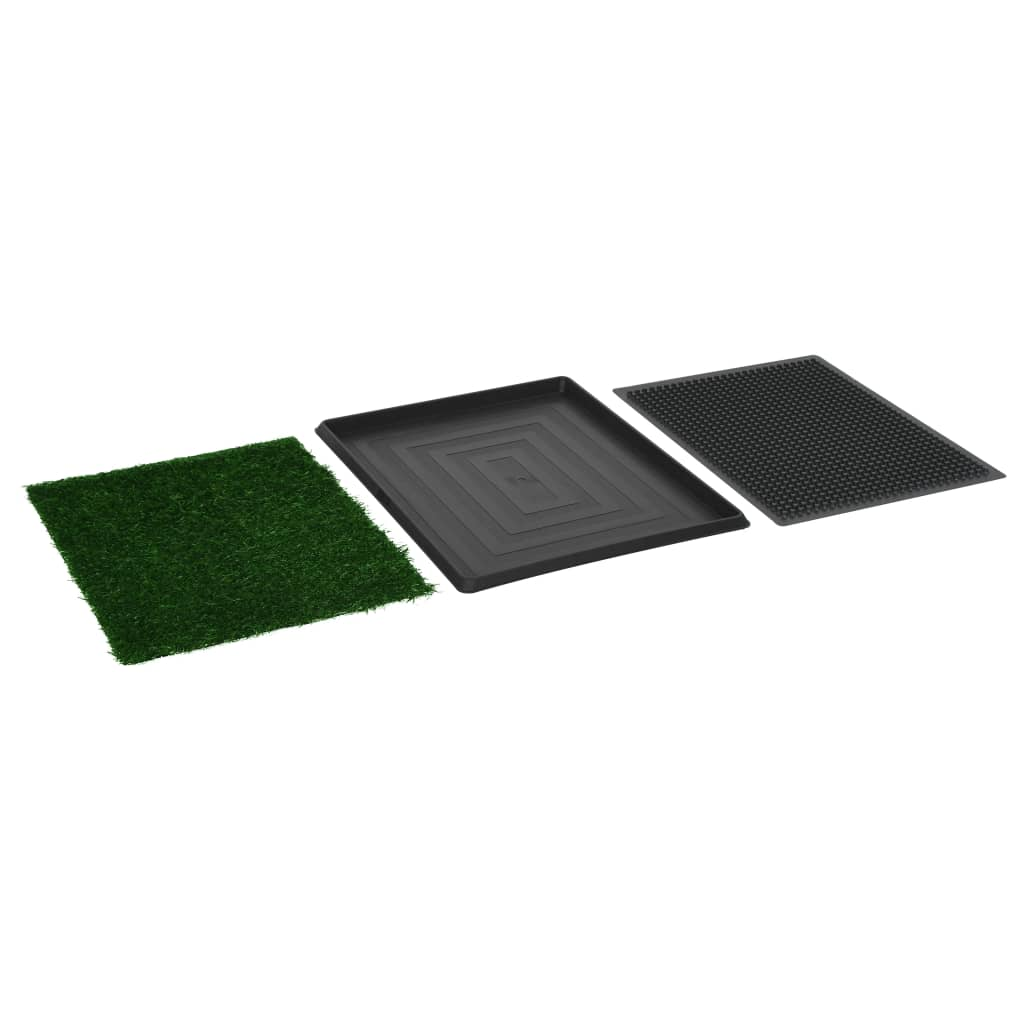 Glamorous Pups : vidaXL Pet Toilet Green, Black PP, PS, PE 25.2 x 20.1 x 1.2 in Portable