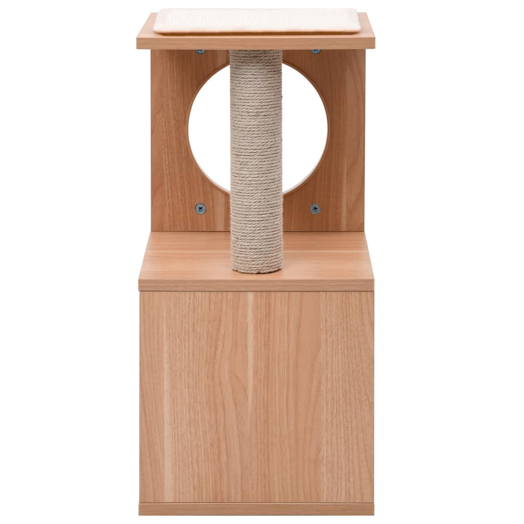 Glamorous Pups : vidaXL Cat Tree Brown Wood Medium Durable Cat Tree Rectangular