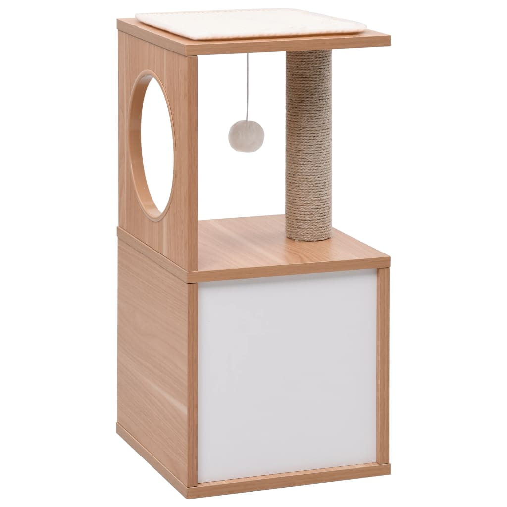 Glamorous Pups : vidaXL Cat Tree Brown Wood Medium Durable Cat Tree Rectangular