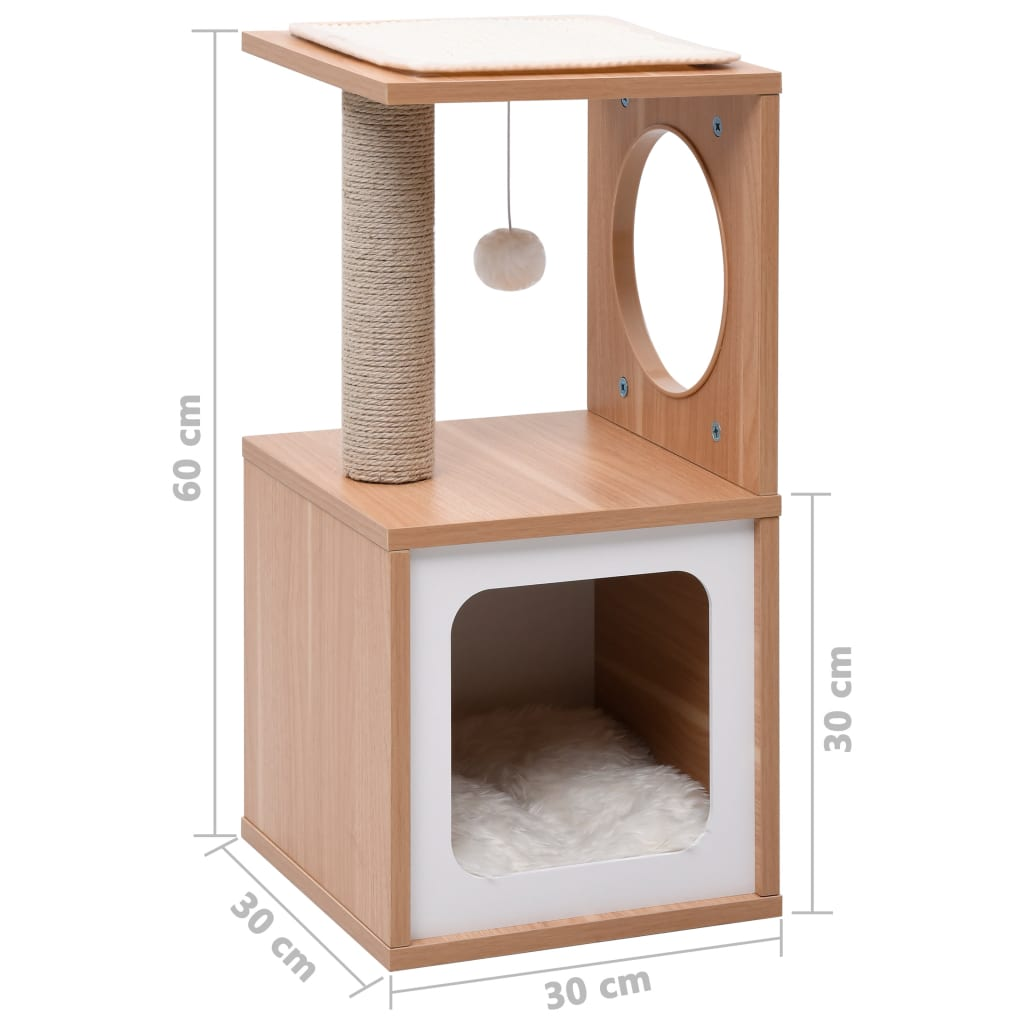 Glamorous Pups : vidaXL Cat Tree Brown Wood Medium Durable Cat Tree Rectangular