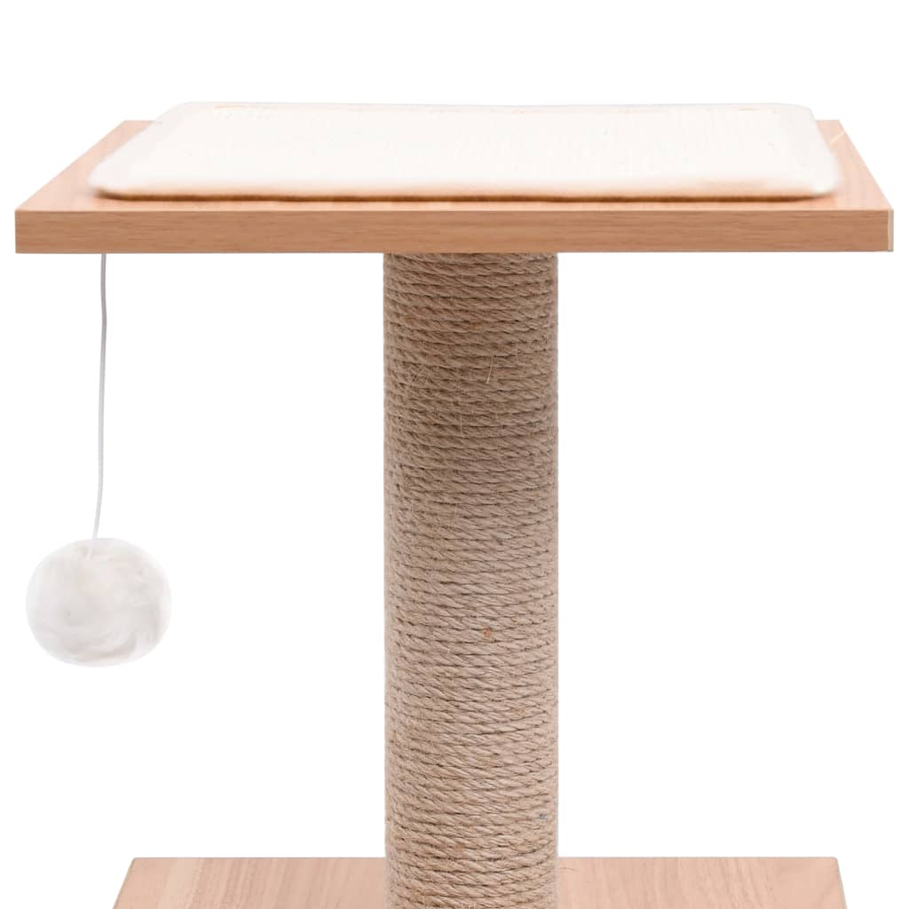 Glamorous Pups : vidaXL Cat Tree Brown and White Wood, MDF, Veneer, Sisal, Jute, Faux Fur