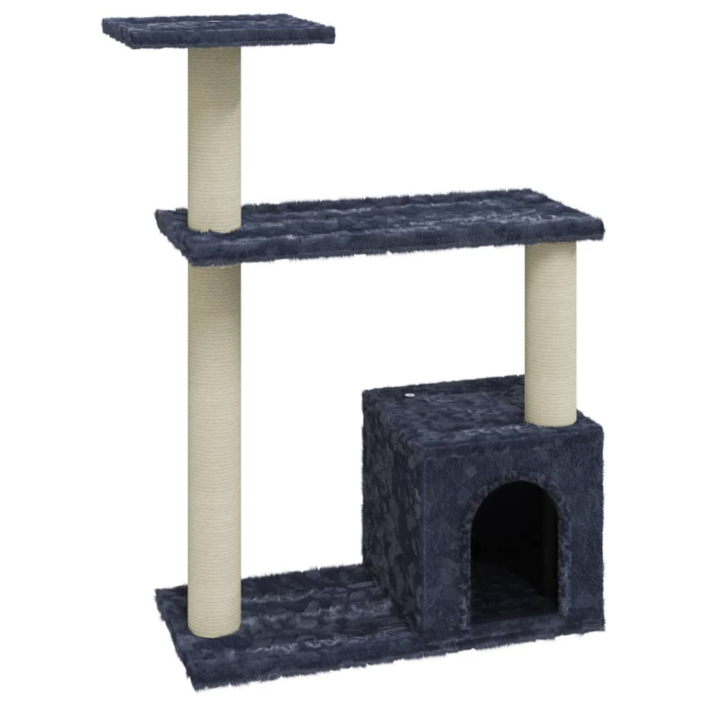 Glamorous Pups : vidaXL Cat Tree Dark grey Sturdy wood, plush, sisal Medium Cat Tree