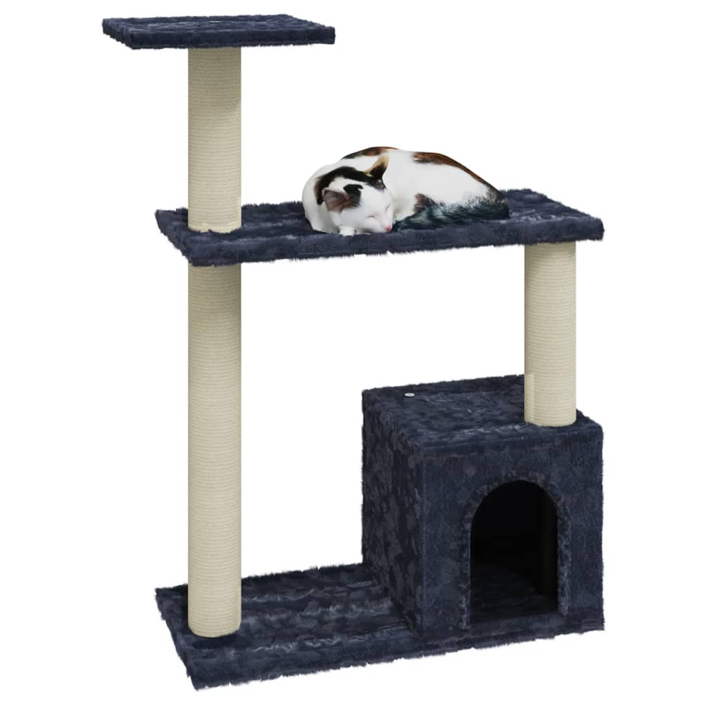 Glamorous Pups : vidaXL Cat Tree Dark grey Sturdy wood, plush, sisal Medium Cat Tree