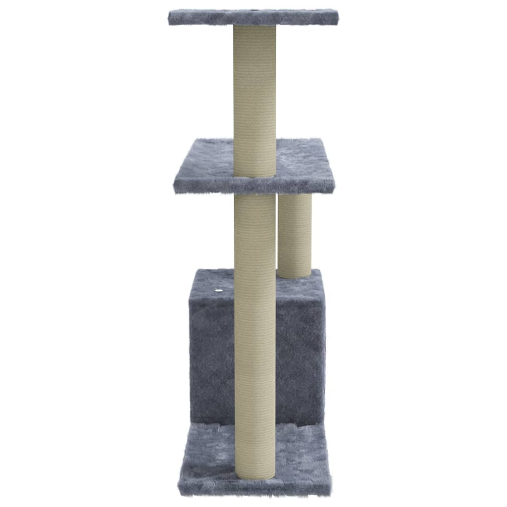 Glamorous Pups : vidaXL Cat Tree Light gray Engineered wood, plush, sisal Medium Cat Tree