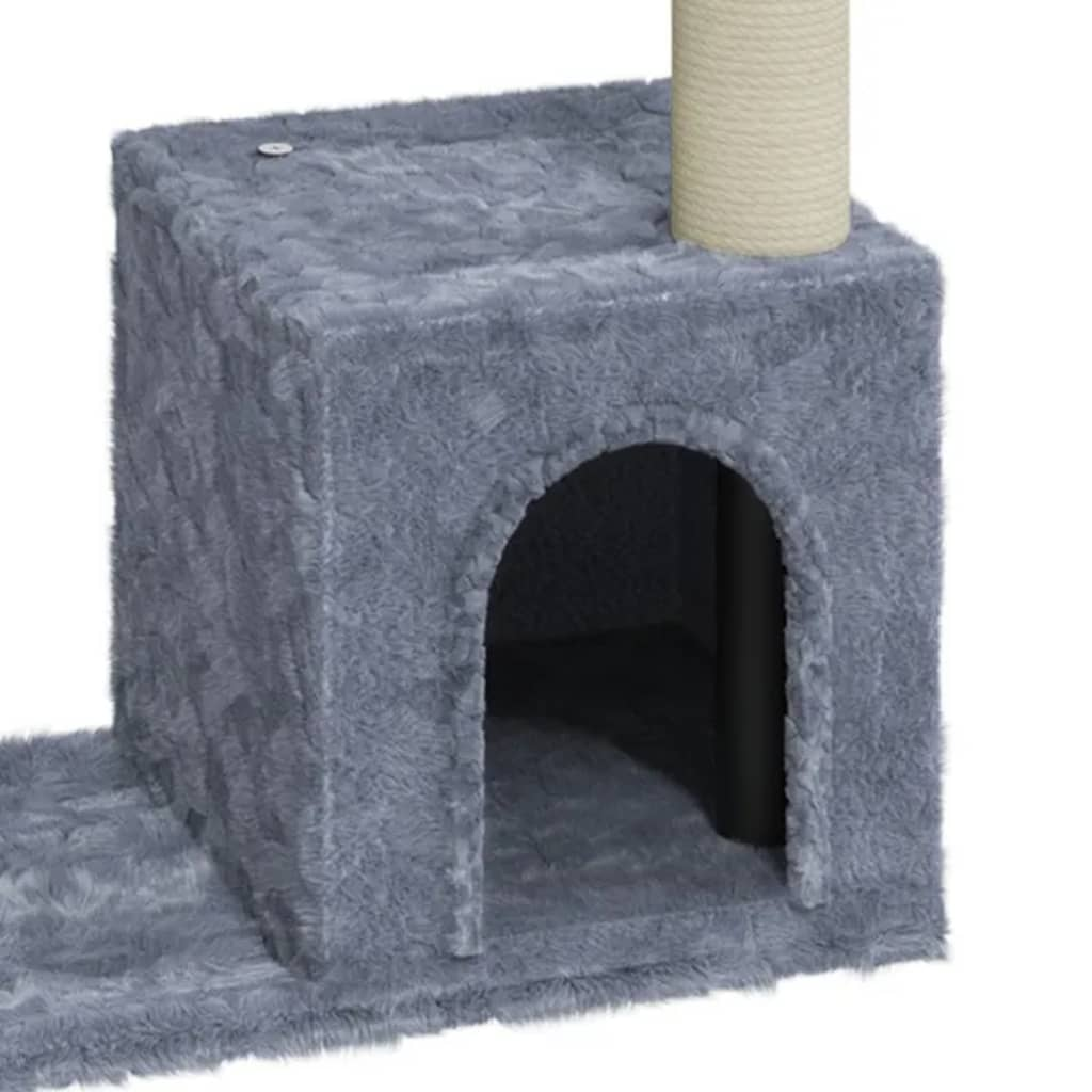 Glamorous Pups : vidaXL Cat Tree Light gray Engineered wood, plush, sisal Medium Cat Tree