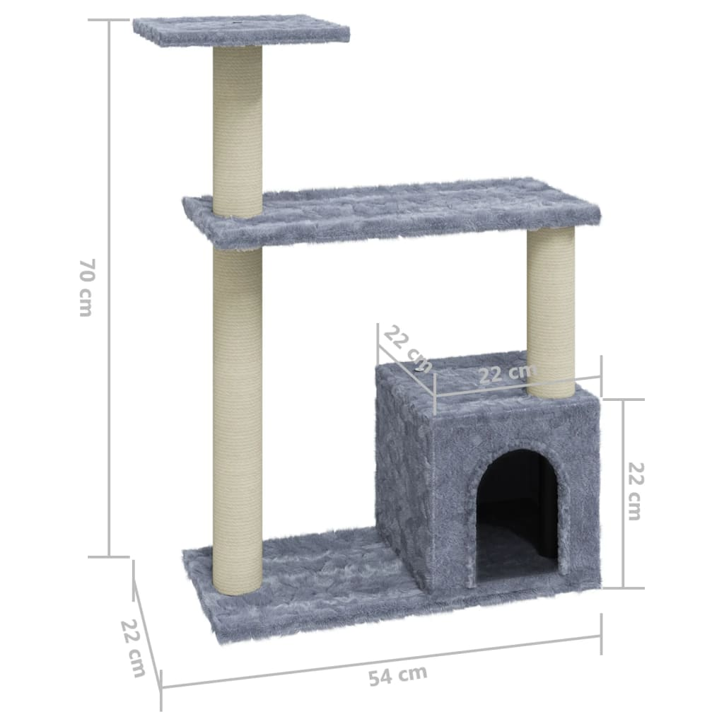 Glamorous Pups : vidaXL Cat Tree Light gray Engineered wood, plush, sisal Medium Cat Tree