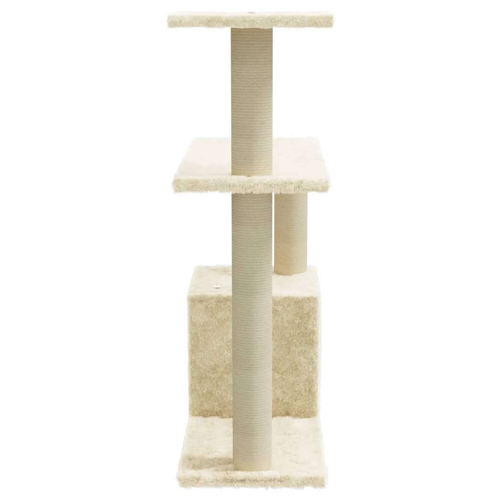 Glamorous Pups : vidaXL Cat Tree Cream Engineered wood, plush, sisal