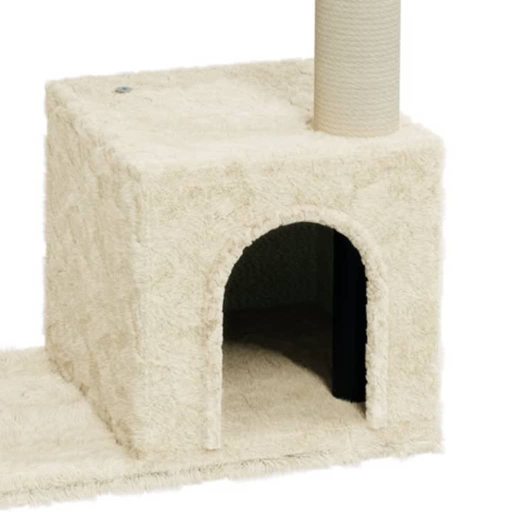 Glamorous Pups : vidaXL Cat Tree Cream Engineered wood, plush, sisal