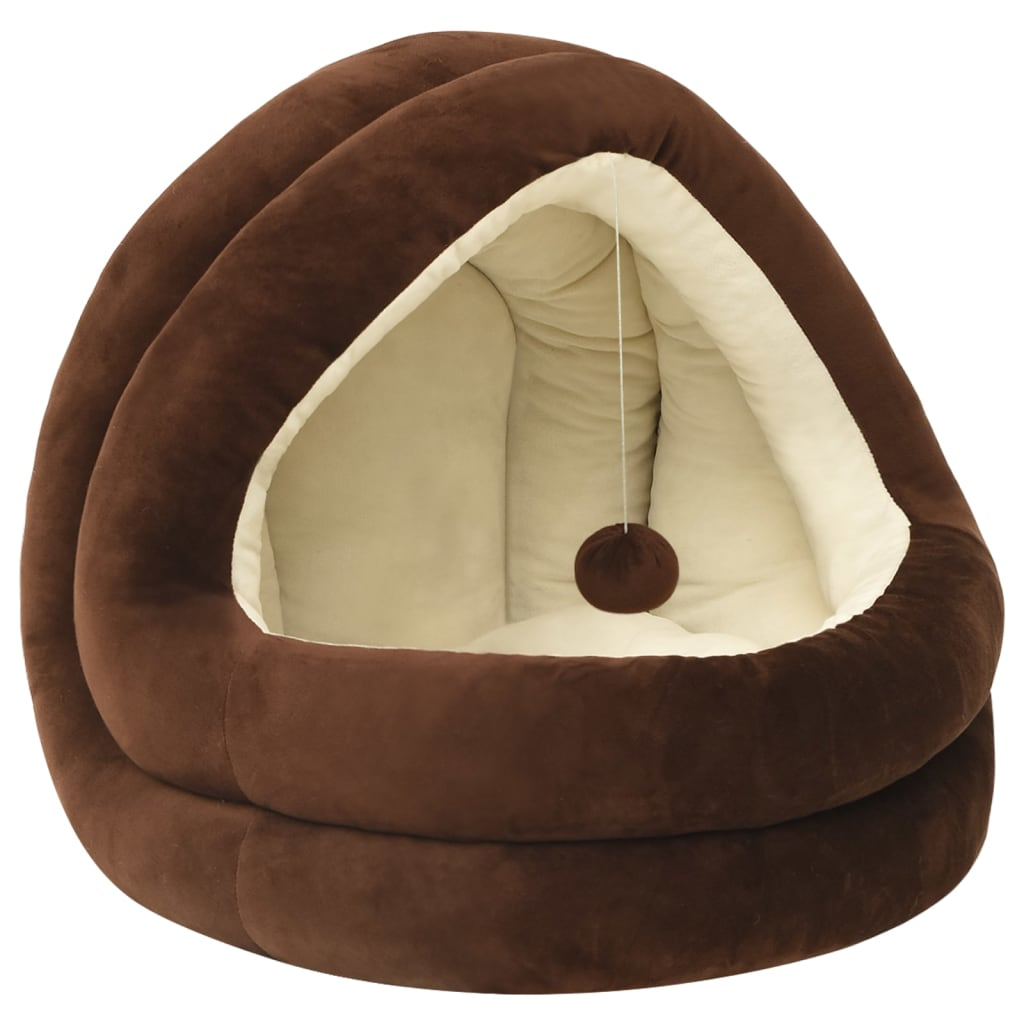 Glamorous Pups : vidaXL Cat Bed Brown and Cream Fleece, PP cotton Small Cat Bed