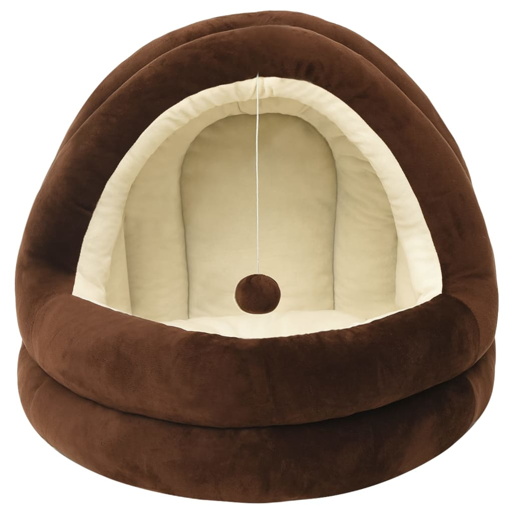 Glamorous Pups : vidaXL Cat Bed Brown and Cream Fleece, PP cotton Small Cat Bed