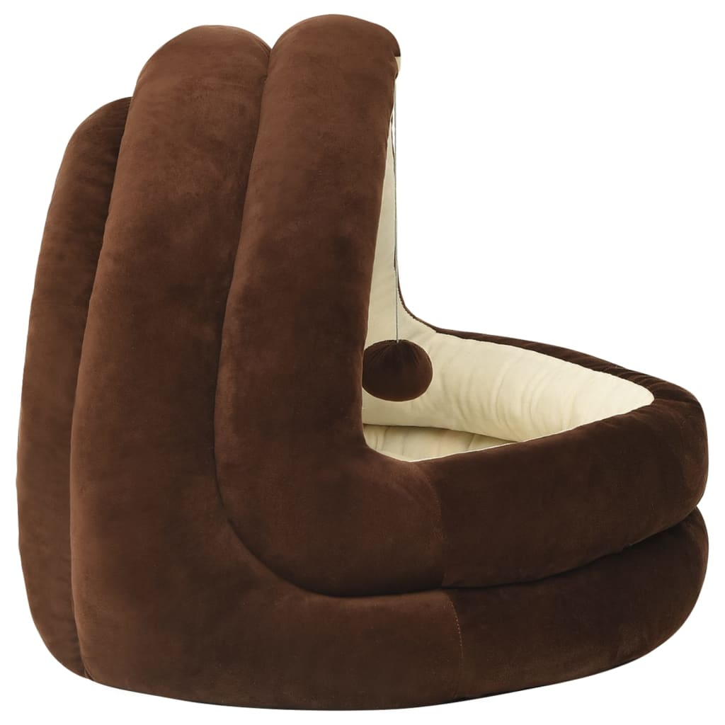 Glamorous Pups : vidaXL Cat Bed Brown and Cream Fleece, PP cotton Small Cat Bed