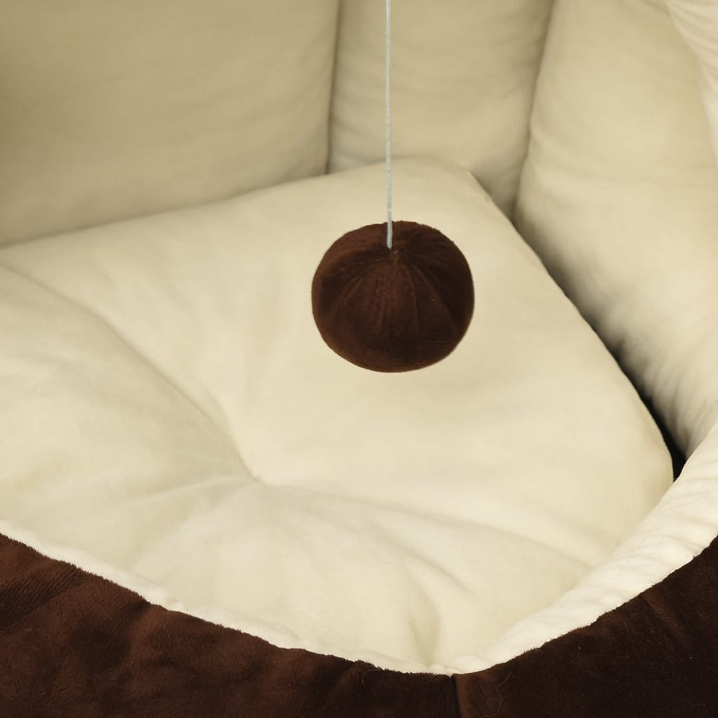 Glamorous Pups : vidaXL Cat Bed Brown and Cream Fleece, PP cotton Small Cat Bed