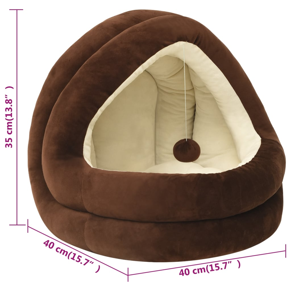 Glamorous Pups : vidaXL Cat Bed Brown and Cream Fleece, PP cotton Small Cat Bed